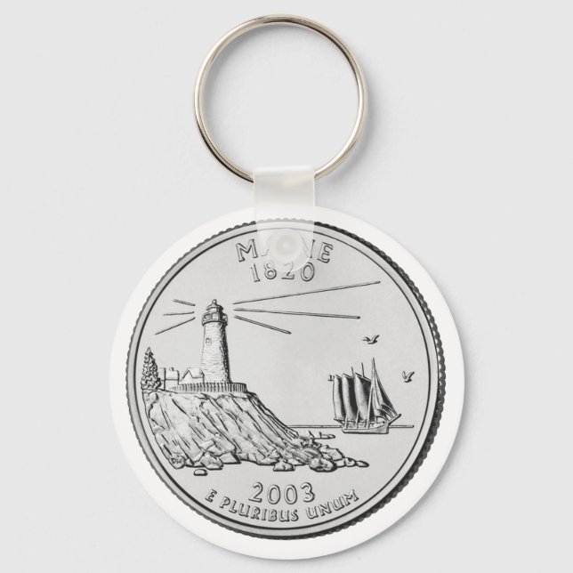 Maine State Quarter Keychain (Front)