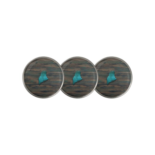 Maine State Shape Teal Golf Ball Marker (3 Up)