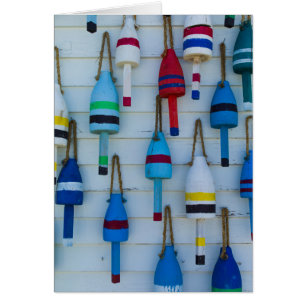 Maine, Stonington, decorative lobster buoys Cards