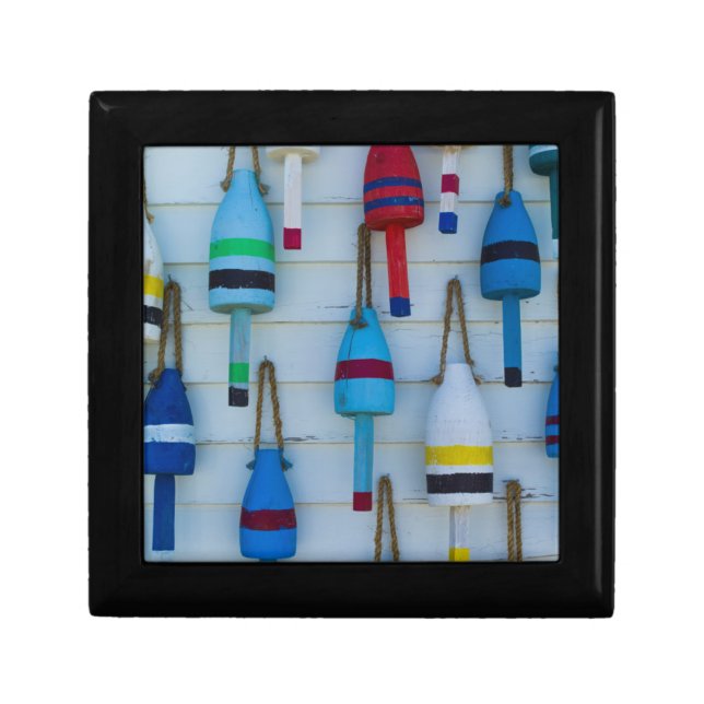 Maine, Stonington, decorative lobster buoys Keepsake Box (Front)