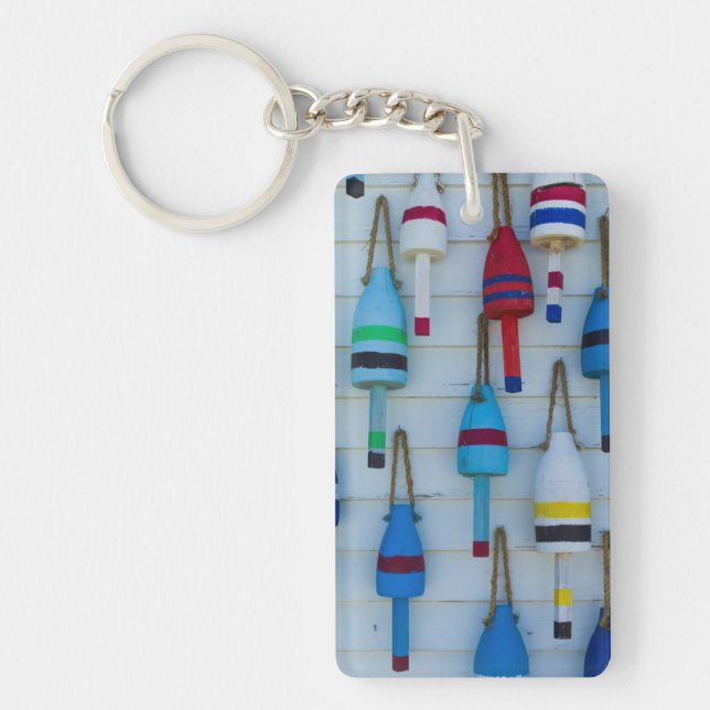 Maine, Stonington, decorative lobster buoys Keychain (Front)
