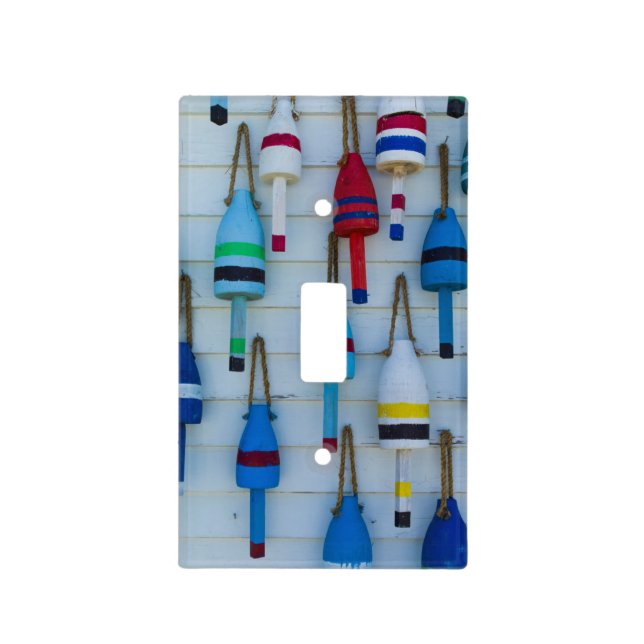 Maine, Stonington, decorative lobster buoys Light Switch Cover (Front)