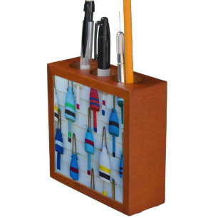 Maine, Stonington, decorative lobster buoys Pencil Holder