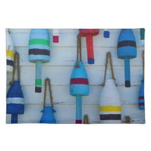 Maine, Stonington, decorative lobster buoys Placemat
