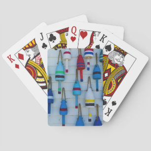 Maine, Stonington, decorative lobster buoys Poker Cards