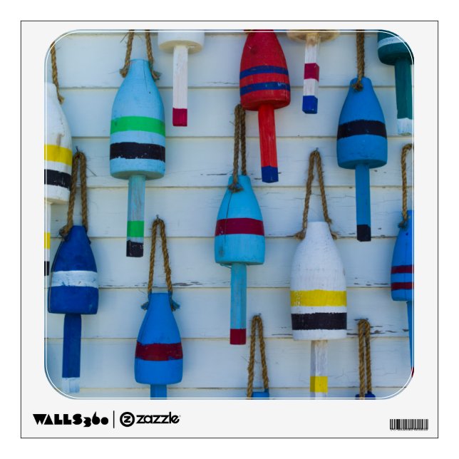 Maine, Stonington, decorative lobster buoys Wall Decal (Front)
