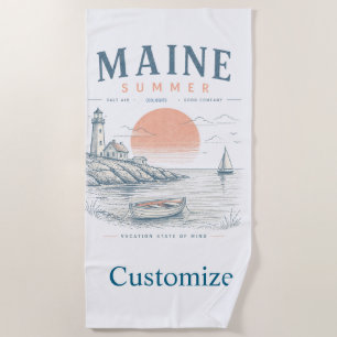 Maine  Summer Fun Thunder_Cove Beach Towel