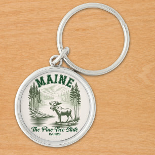 Maine the Pine Tree State Keychain