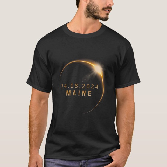 Maine Total Solar Eclipse April 8 2024 Solar Eclip T-Shirt (Front)