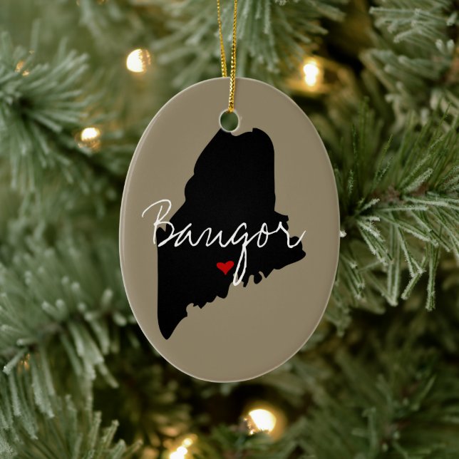 Maine Town Ceramic Ornament (Tree)