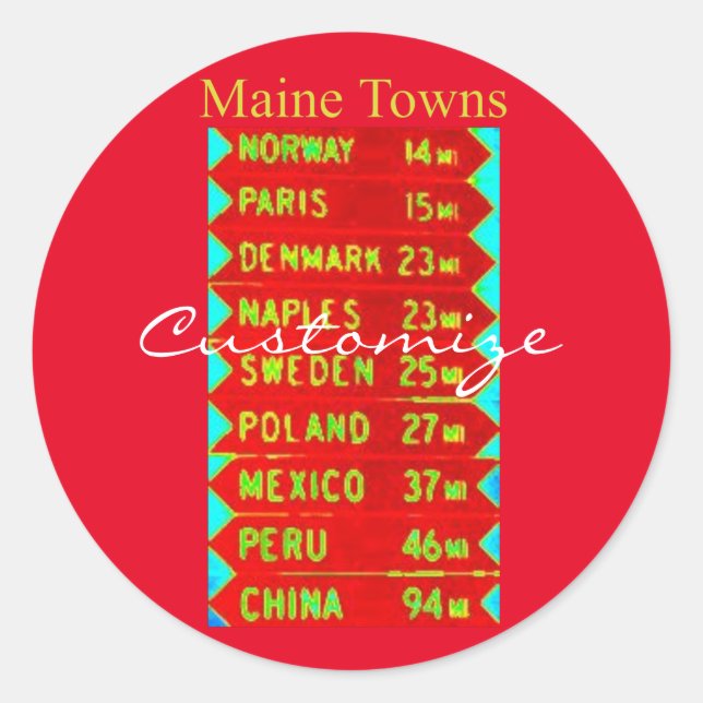 Maine Towns Sign Thunder_Cove Classic Round Sticker (Front)