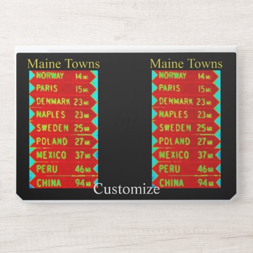 Maine Towns Sign Thunder_Cove HP Laptop Skin