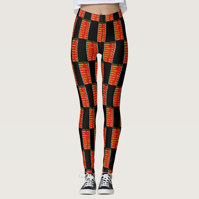 Maine Towns Sign Thunder_Cove Leggings (Front)