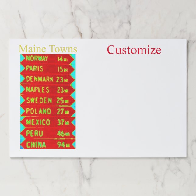 Maine Towns Sign Thunder_Cove Paper Pad (Front)