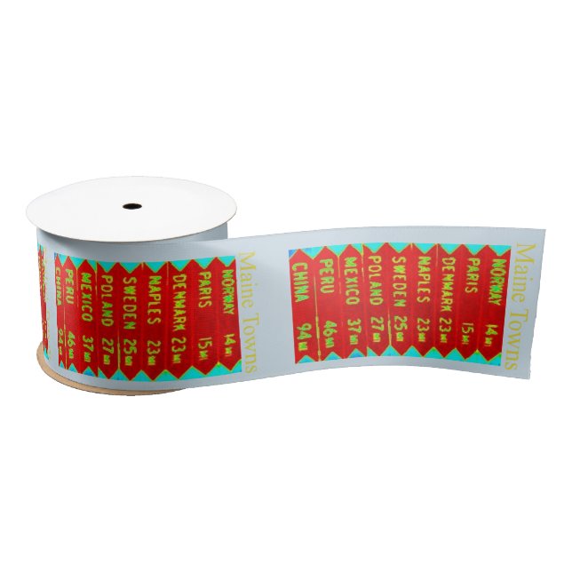 Maine Towns Sign Thunder_Cove Satin Ribbon (Spool)