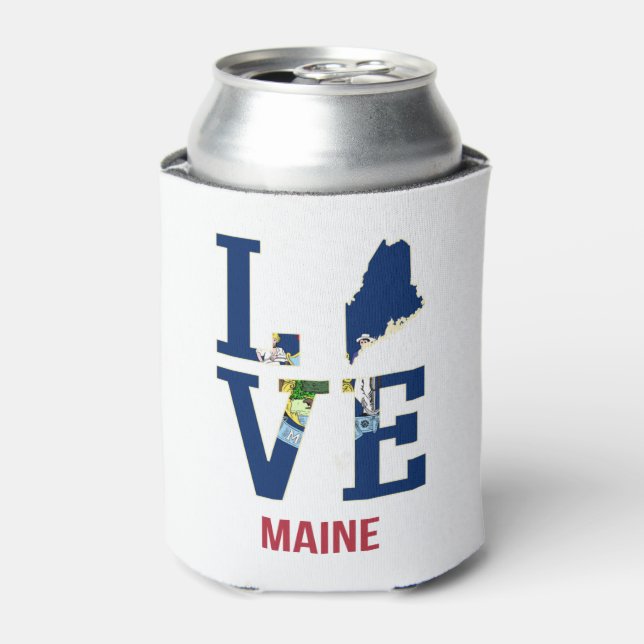 Maine US State Love Can Cooler (Can Front)