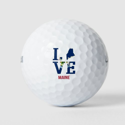 Maine US State Love Golf Balls