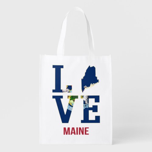 Maine US State Love Grocery Bag