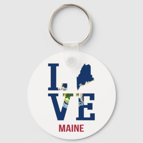 Maine US State Love Keychain