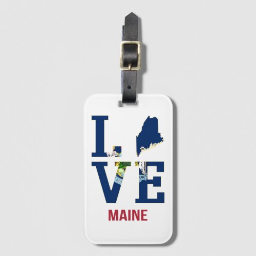 Maine US State Love Luggage Tag