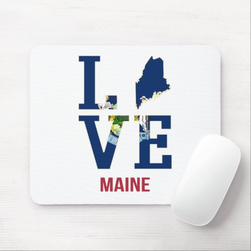 Maine US State Love Mouse Pad