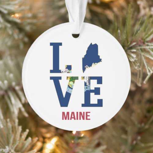 Maine US State Love Ornament