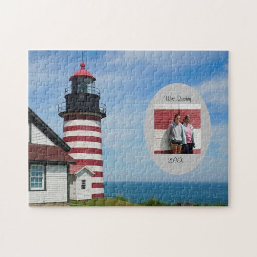 Maine Vacation Photo Date West Quoddy Lighthouse Jigsaw Puzzle