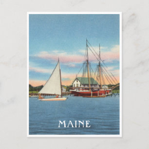 Maine Vintage Natuical Scene Postcard