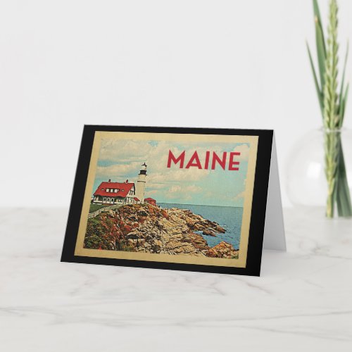 Maine Vintage Travel Card