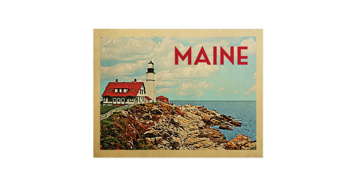 Maine Vintage Travel Postcard | Zazzle.com