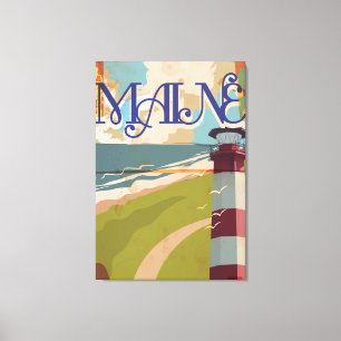 Maine Vintage Travel Poster Canvas Print