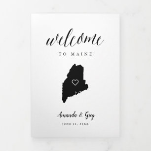 Maine Wedding Welcome Letter & Itinerary Tri-Fold Program