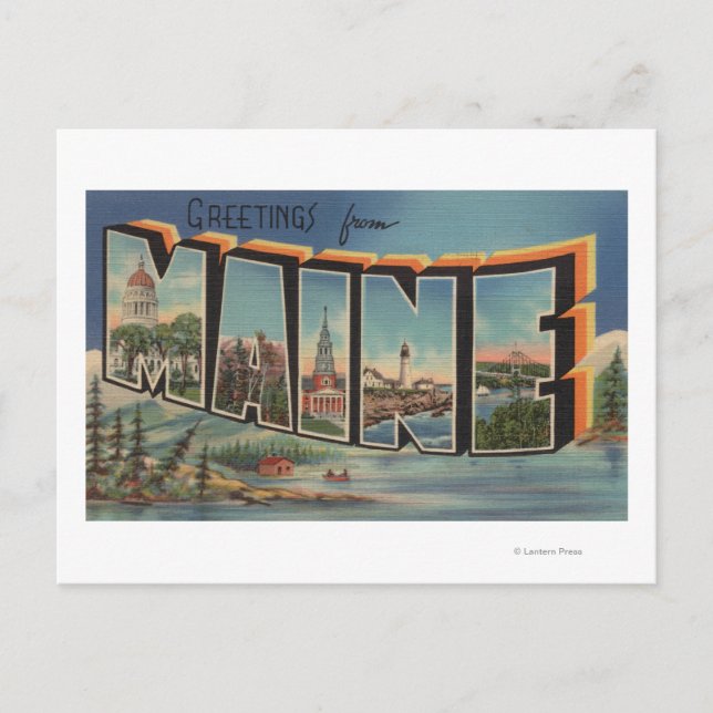 Maine (Winter)Large Letter Scenes Postcard (Front)