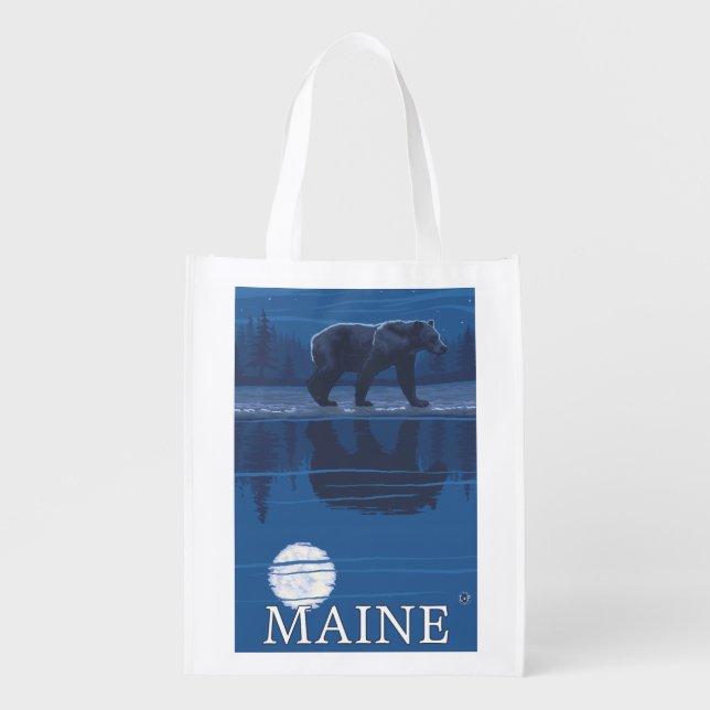 MaineBear in the Moonlight Grocery Bag (Front)