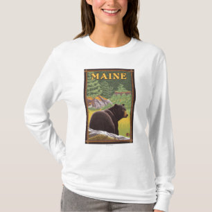MaineBlack Bear in Forest T-Shirt