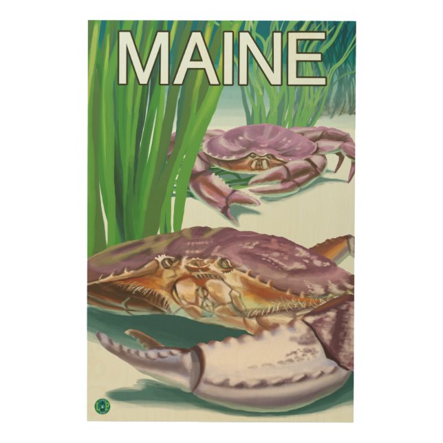 MaineCrab and Fisherman Wood Wall Decor (Front)