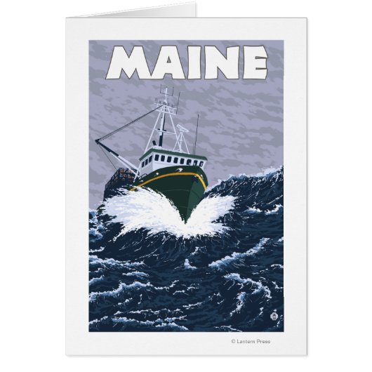 MaineCrab Fishing Boat Scene Cards (Front)