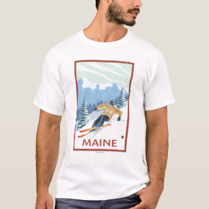MaineDownhill Skier Scene T-Shirt