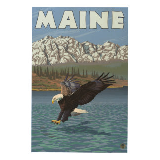 MaineEagle Fishing Wood Wall Decor