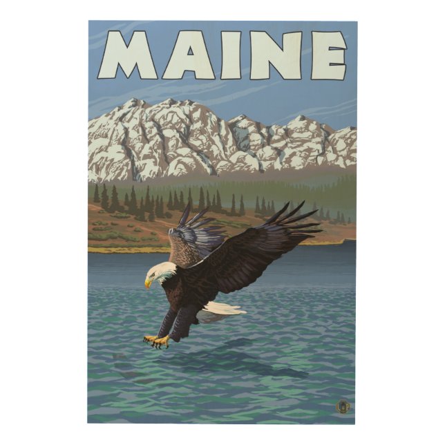 MaineEagle Fishing Wood Wall Decor (Front)