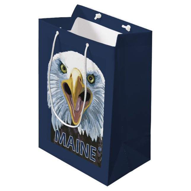 MaineEagle Up Close Medium Gift Bag (Front Angled)