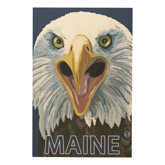 MaineEagle Up Close Wood Wall Decor (Front)