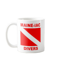 Maineiac Divers Dive Flag Logo Mug