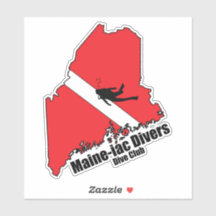 Maineiac DIvers Silhouette Logo Die Cut sticker