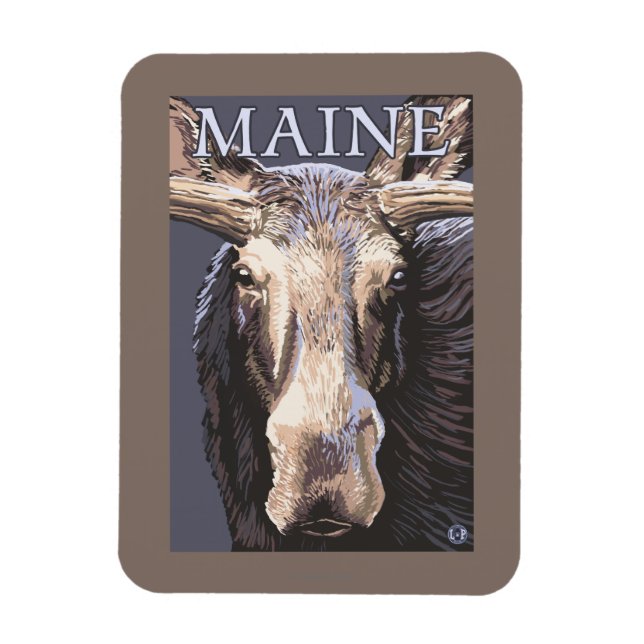 MaineMoose Up Close Magnet (Vertical)