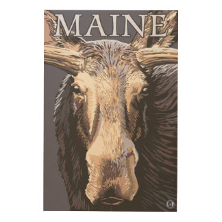 MaineMoose Up Close Wood Wall Art
