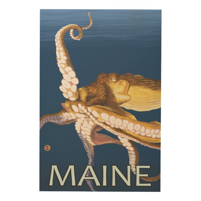 MaineOctopus Scene Wood Wall Decor (Front)