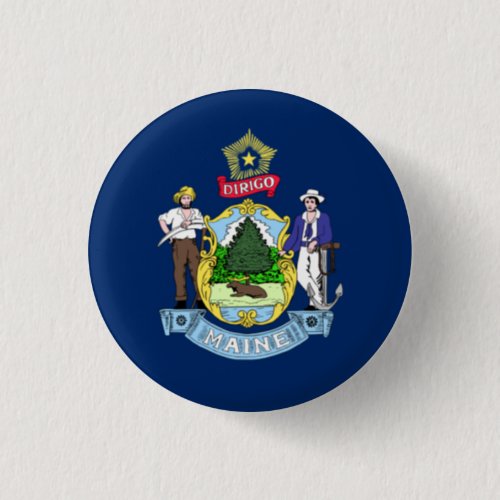 Mainer Flag Flag of Maine Button