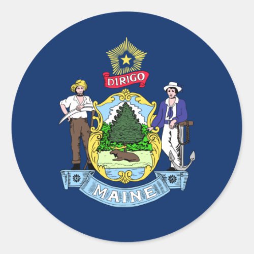 Mainer Flag Flag of Maine Classic Round Sticker
