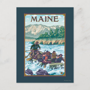 MaineRiver Rafting Scene Postcard